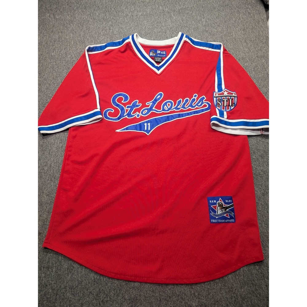 Raw Blue Classics St Louis Baseball Jersey Red Mens Large 11 First Team Apparel